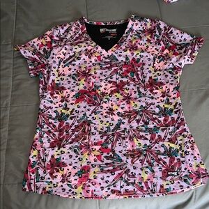 Grey’s Anatomy Pink Floral Women's scrub Top
